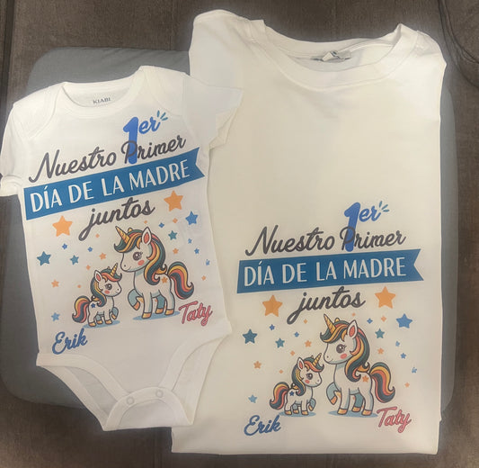 Conjunto Personalizado Día de la Madre - Camiseta + Body Bebé