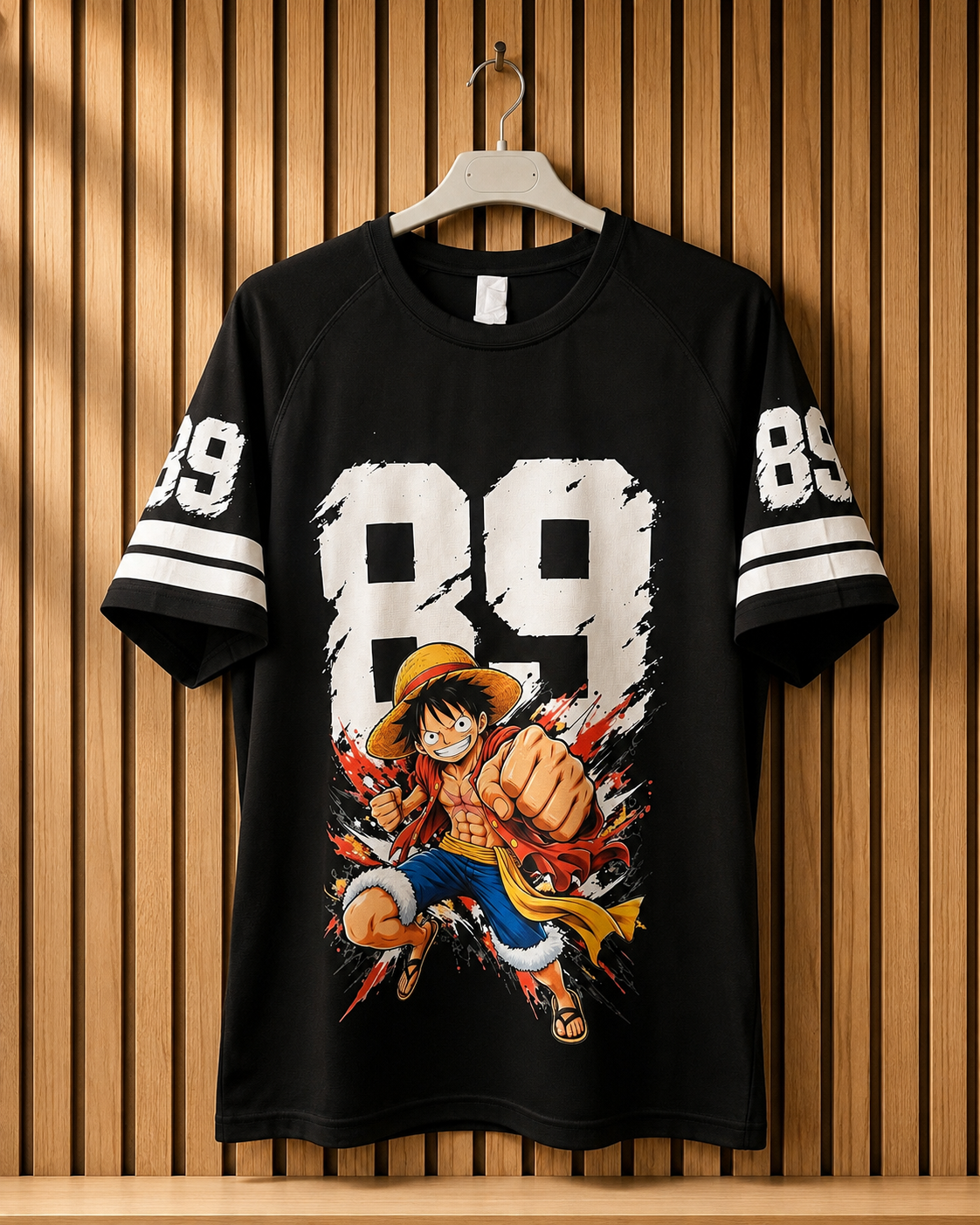 Camiseta negra personalizada con estampado en la parte trasera
