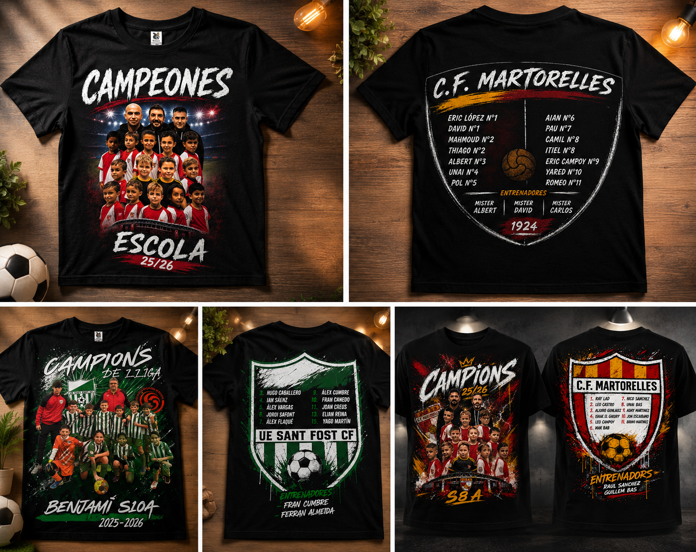 ⚽ Camiseta Campeones de Liga | Fútbol Personalizada | Talla Adulto
