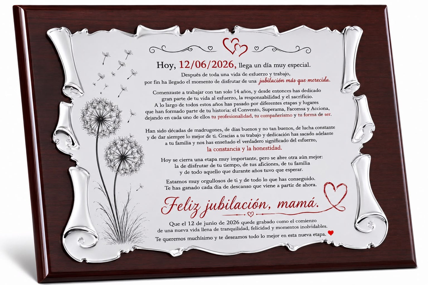 Placa Conmemorativa Personalizada | Sublimada | Regalo Único